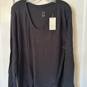 A New Day Women’s Plus Size Black Long Sleeve Shirt 2X
